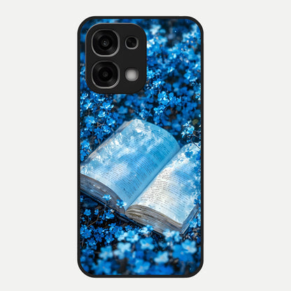  Blue Bloom Tales Glass Case For Oppo F33 5G back cover – full design glossy printed glass finish