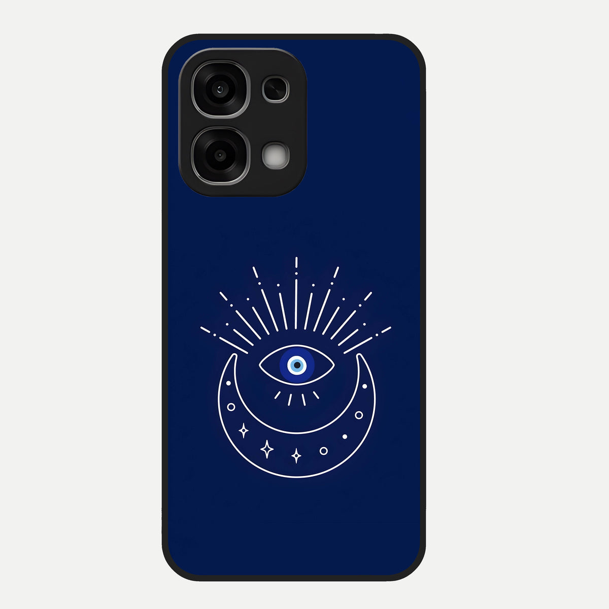  Blue Evil Eye Glass Case For Oppo F33 5G back cover – full design glossy printed glass finish