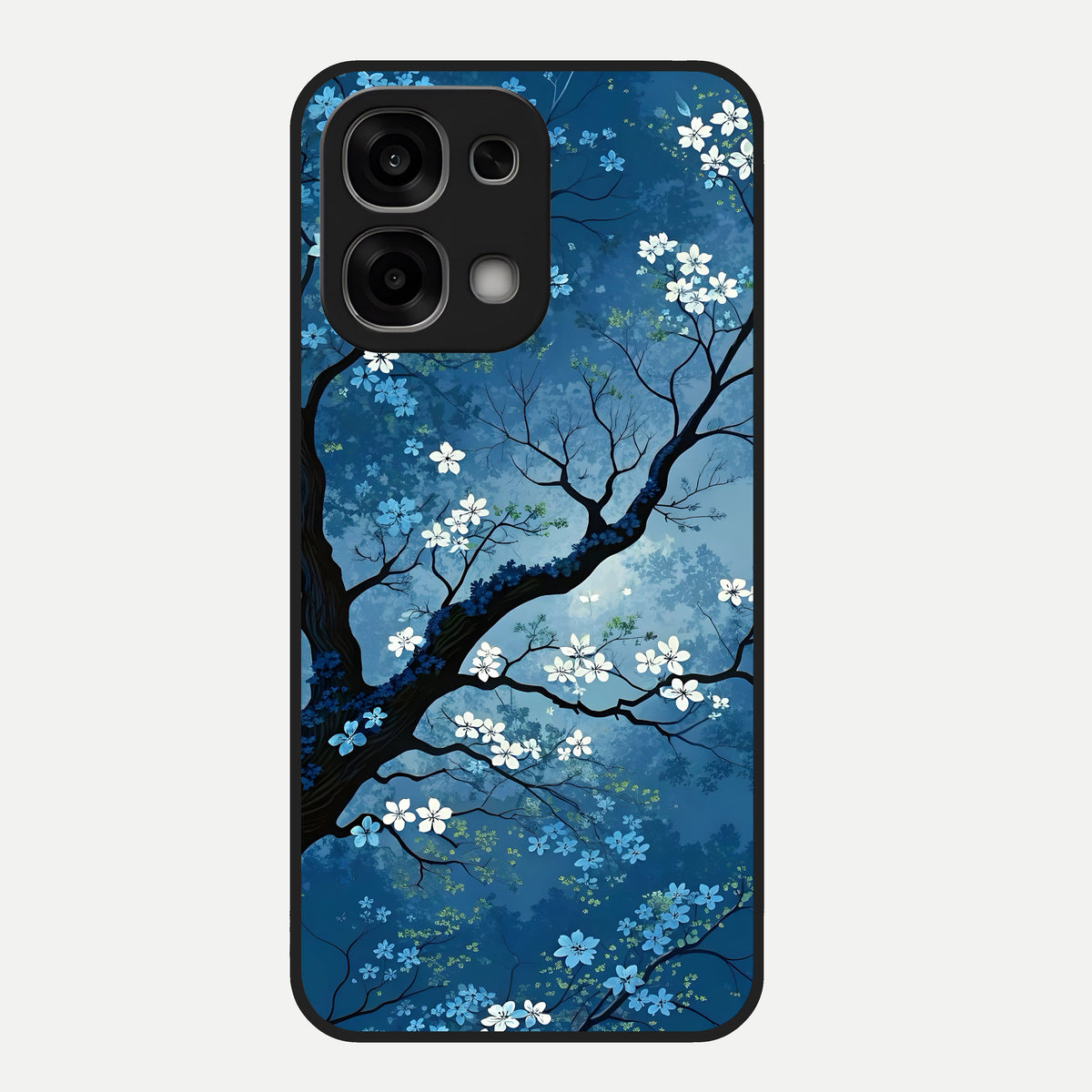  Blue Tree Serenity Glass Case For Oppo F33 5G back cover – full design glossy printed glass finish