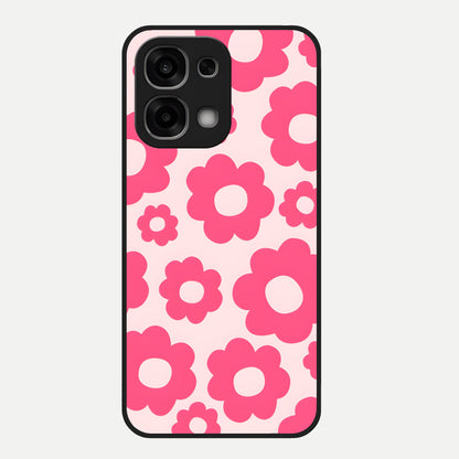  Blush Flower Pop Glass Case For Oppo F33 5G back cover – full design glossy printed glass finish