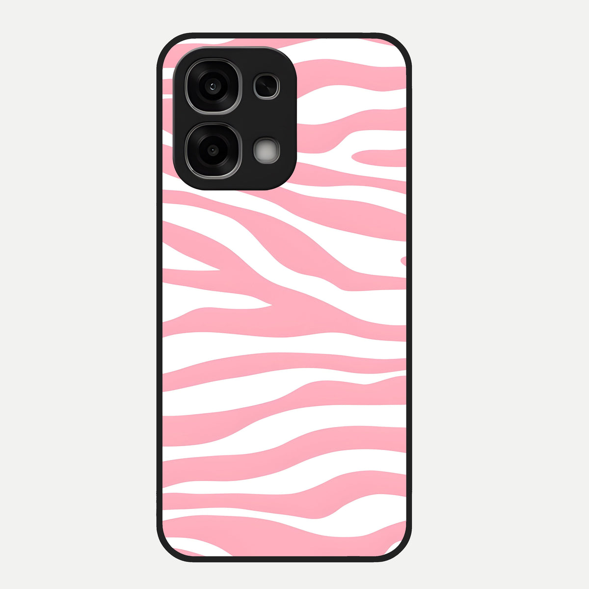  Blush Zebra Flow Glass Case For Oppo F33 5G back cover – full design glossy printed glass finish