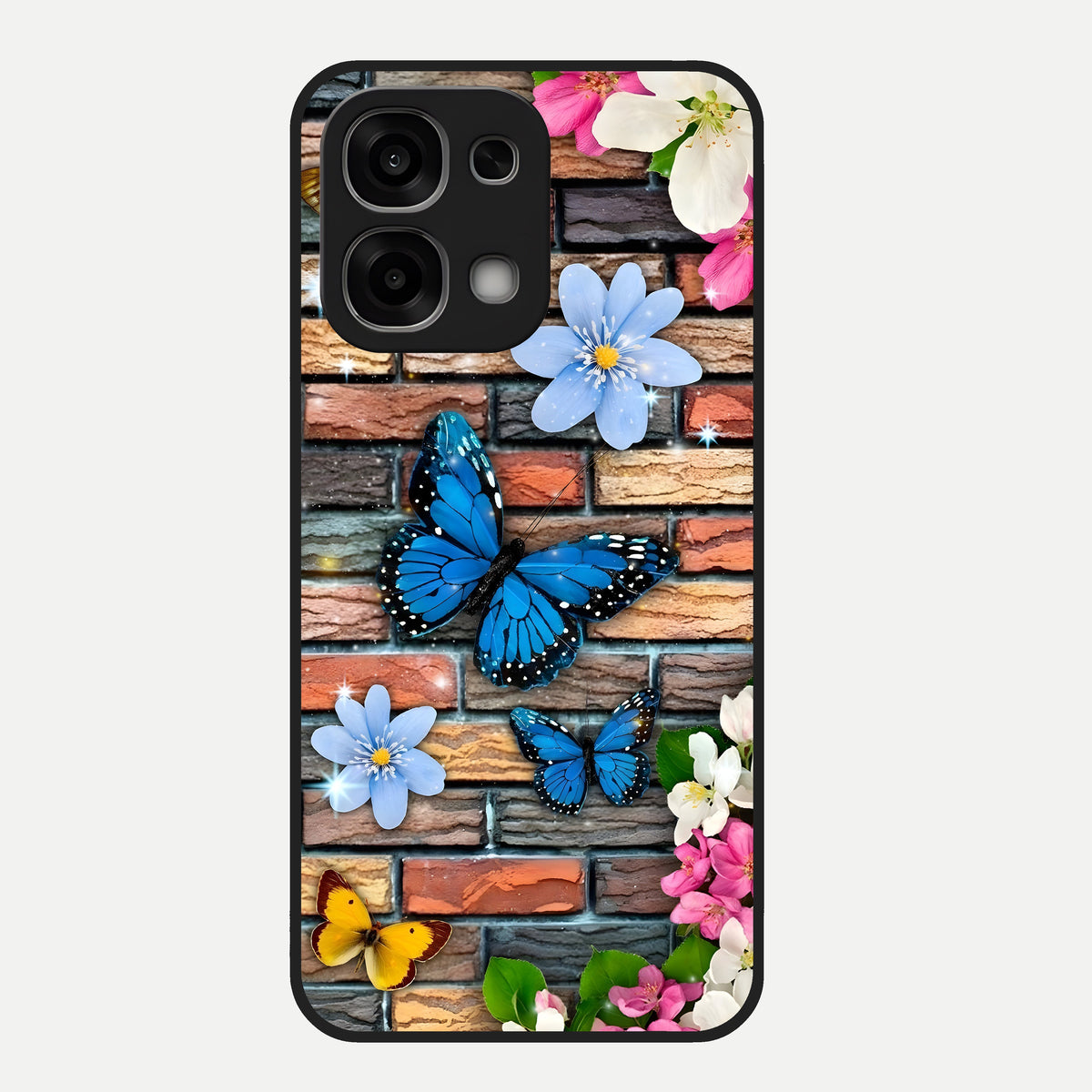  Brick Bloom Flight Glass Case For Oppo F33 5G back cover – full design glossy printed glass finish
