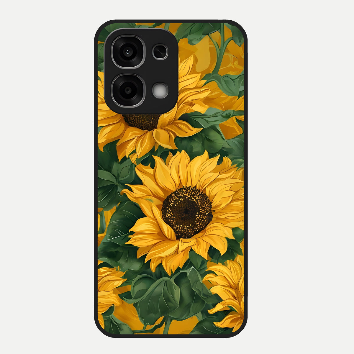  Bright Sunflower Bloom Glass Case For Oppo F33 5G back cover – full design glossy printed glass finish