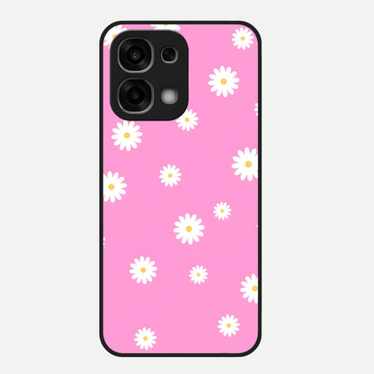  Bubblegum Daisy Pop Glass Case For Oppo F33 5G back cover – full design glossy printed glass finish