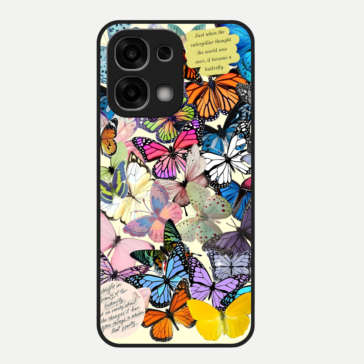  Butterflies Petal Dream Glass Case For Oppo F33 5G back cover – full design glossy printed glass finish