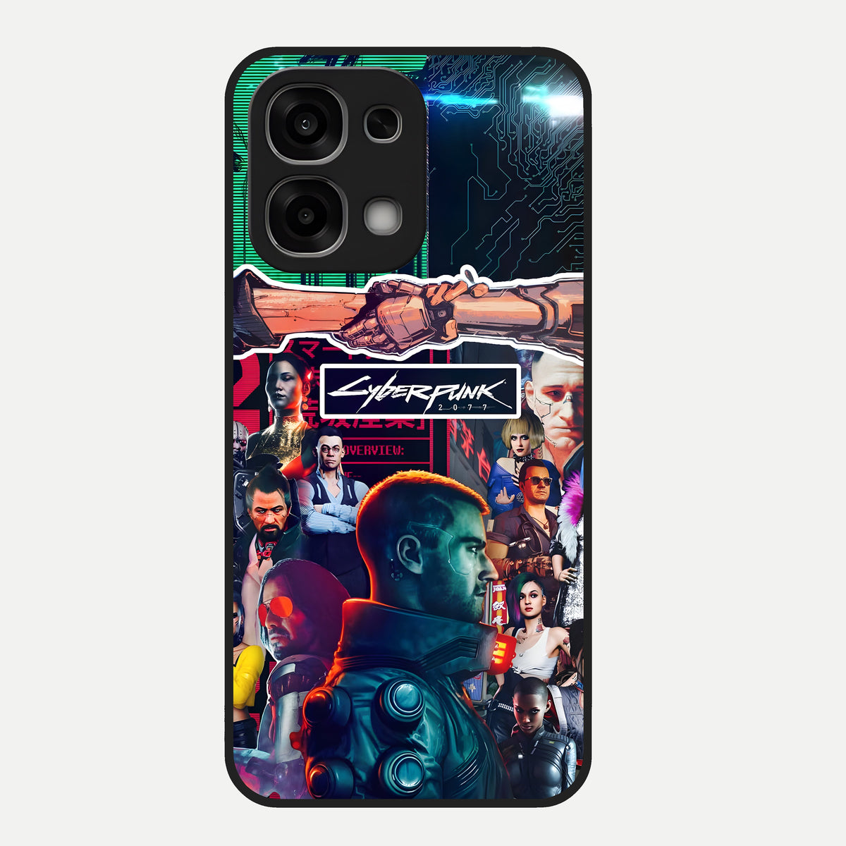  CYBERPUNK Legacy Glass Case For Oppo F33 5G back cover – full design glossy printed glass finish