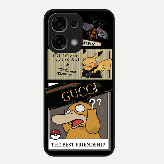  Cartoon Brand Play Mashup Glass Case For Oppo F33 5G back cover – full design glossy printed glass finish