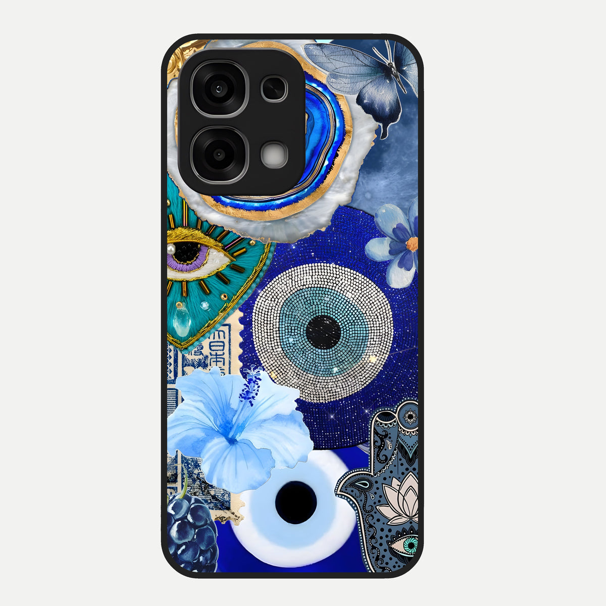  Celestial Blue Vision Glass Case For Oppo F33 5G back cover – full design glossy printed glass finish
