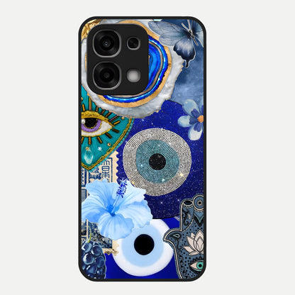  Celestial Blue Vision Glass Case For Oppo F33 5G back cover – full design glossy printed glass finish