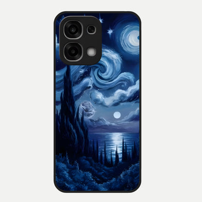  Celestial Dream Van Gogh Glass Case For Oppo F33 5G back cover – full design glossy printed glass finish