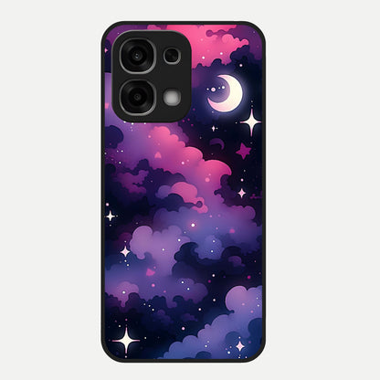  Celestial Moon Magic Glass Case For Oppo F33 5G back cover – full design glossy printed glass finish