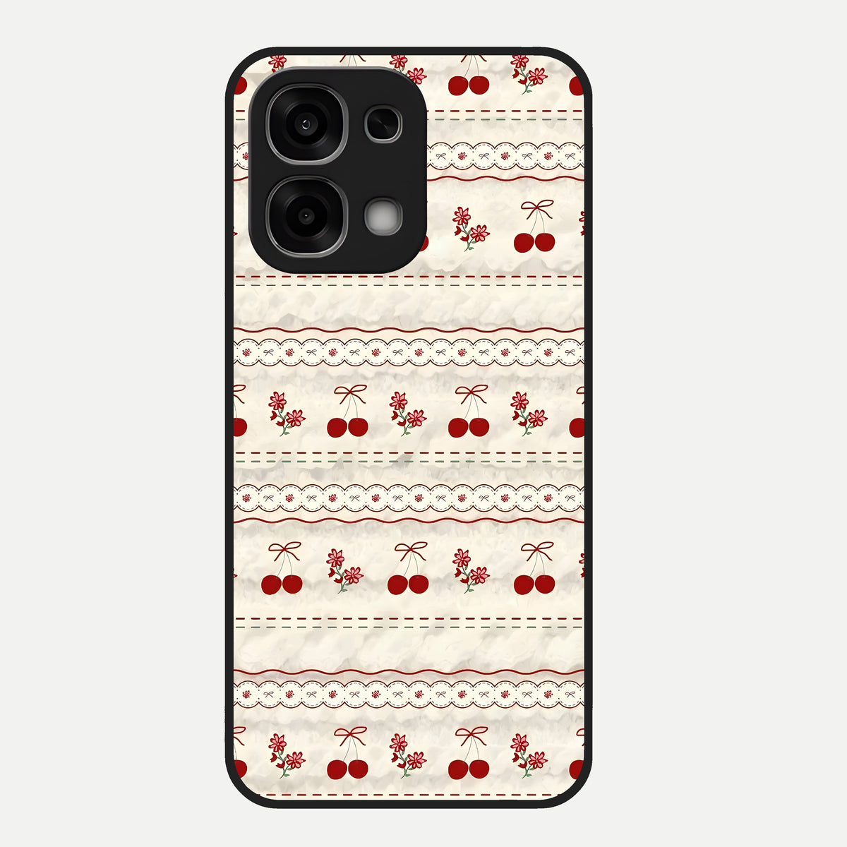  Cherry Bloom Charm Glass Case For Oppo F33 5G back cover – full design glossy printed glass finish
