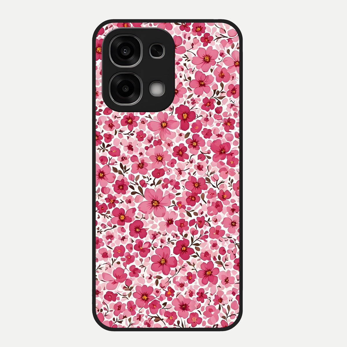  Cherry Blossom Charm Glass Case For Oppo F33 5G back cover – full design glossy printed glass finish