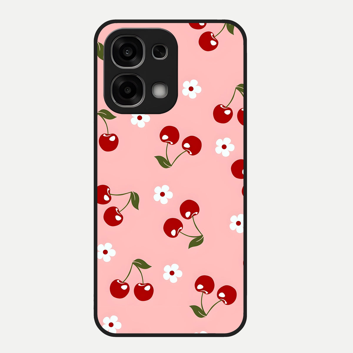  Cherry Love Mood Glass Case For Oppo F33 5G back cover – full design glossy printed glass finish