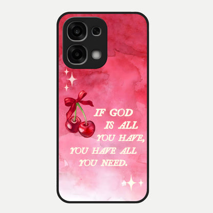  Cherry Quote Glass Case For Oppo F33 5G back cover – full design glossy printed glass finish
