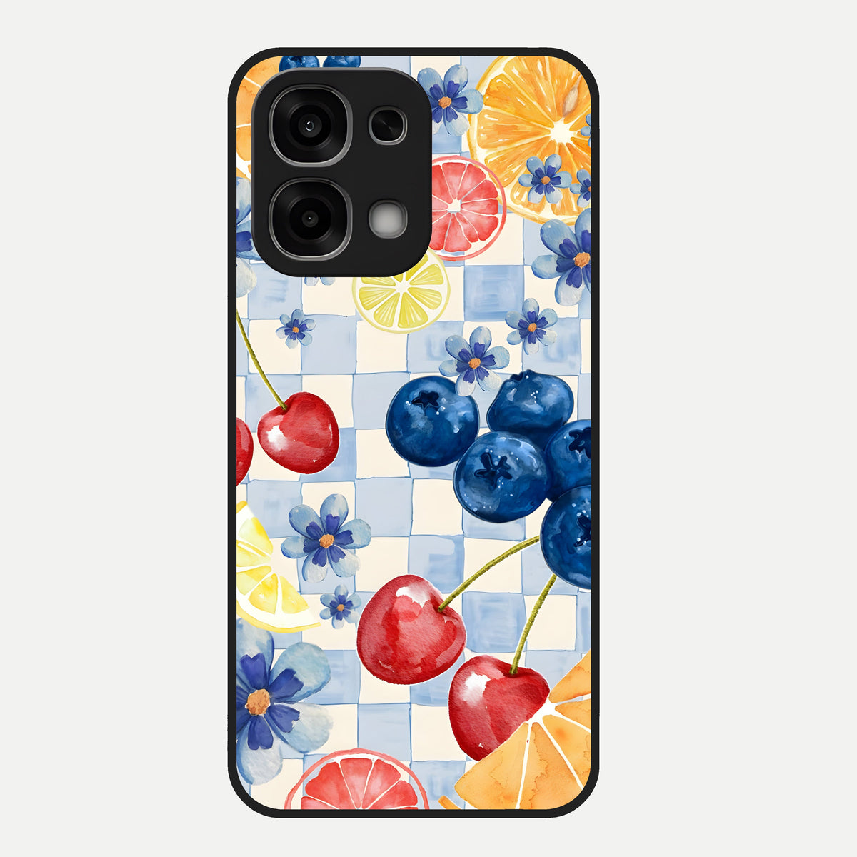  Citrus Bloom Joy Glass Case For Oppo F33 5G back cover – full design glossy printed glass finish