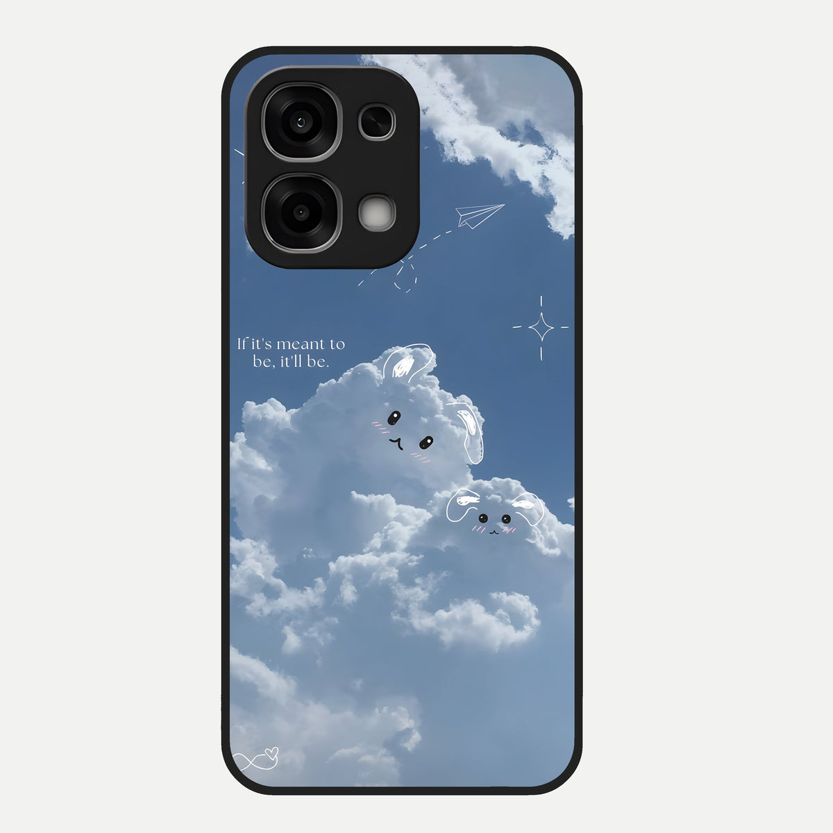  Cloud Bunny Dreams Glass Case For Oppo F33 5G back cover – full design glossy printed glass finish