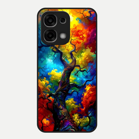  Colorful Soda Bottles Glass Case For Oppo F33 5G back cover – full design glossy printed glass finish