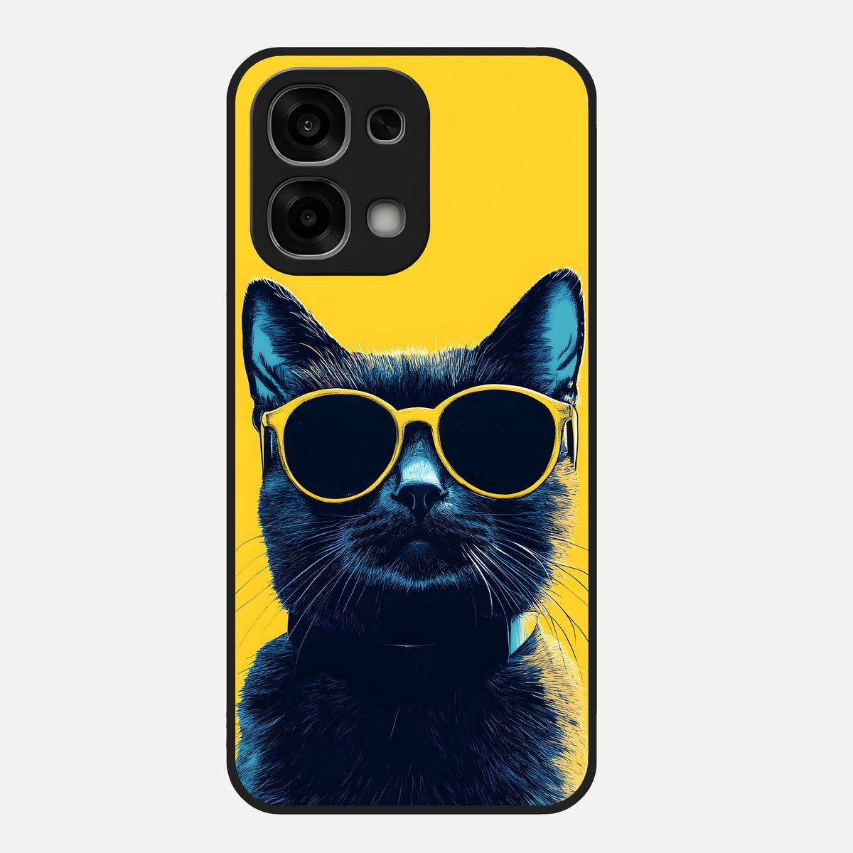  Cool Cat Vibes Glass Case For Oppo F33 5G back cover – full design glossy printed glass finish