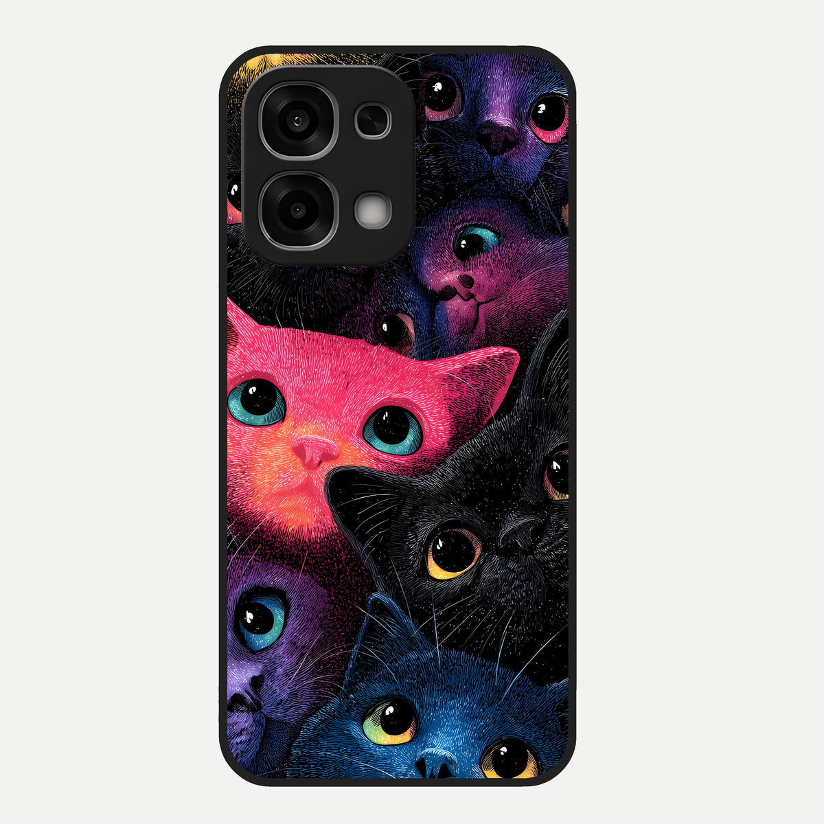  Cosmic Cats Dreams Glass Case For Oppo F33 5G back cover – full design glossy printed glass finish