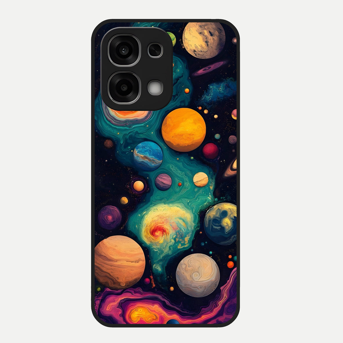  Cosmic Planet Journey Glass Case For Oppo F33 5G back cover – full design glossy printed glass finish