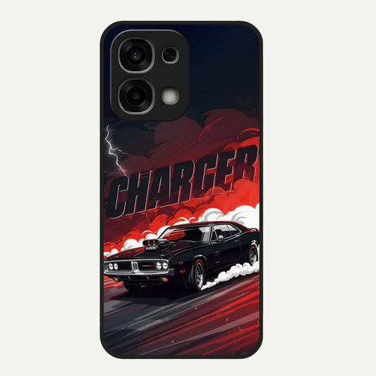  Dark Charger Fury Glass Case For Oppo F33 5G back cover – full design glossy printed glass finish
