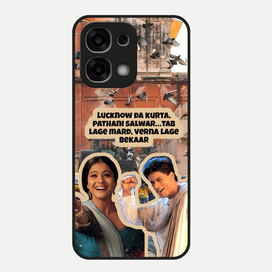  Desi Retro Vibes Glass Case For Oppo F33 5G back cover – full design glossy printed glass finish