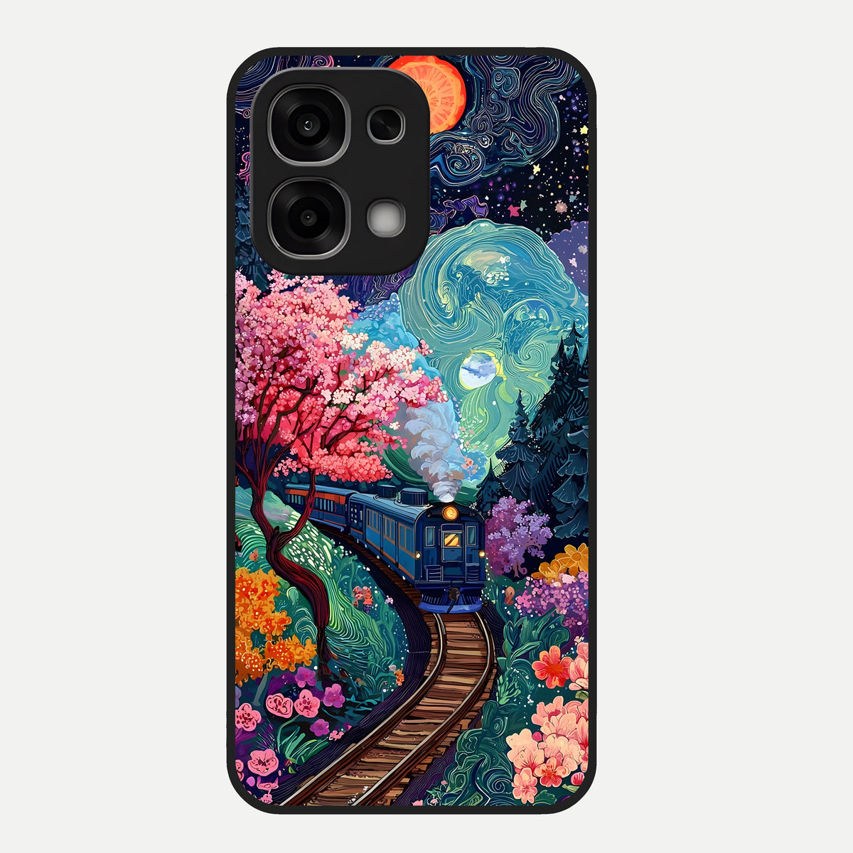  Digital Art Glass Case For Oppo F33 5G back cover – full design glossy printed glass finish