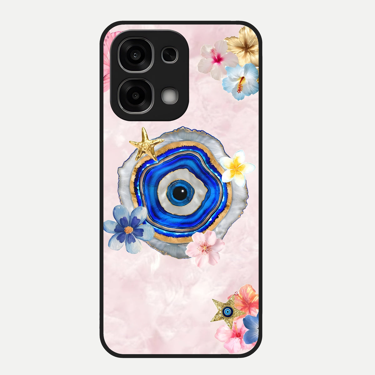  Divine Aura Bloom Glass Case For Oppo F33 5G back cover – full design glossy printed glass finish