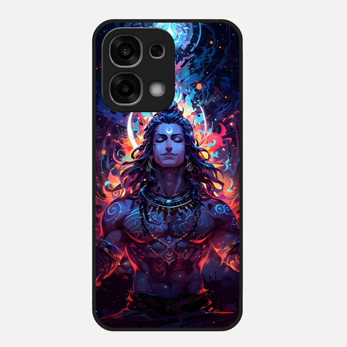  Divine Fire Shiv Glass Case For Oppo F33 5G back cover – full design glossy printed glass finish