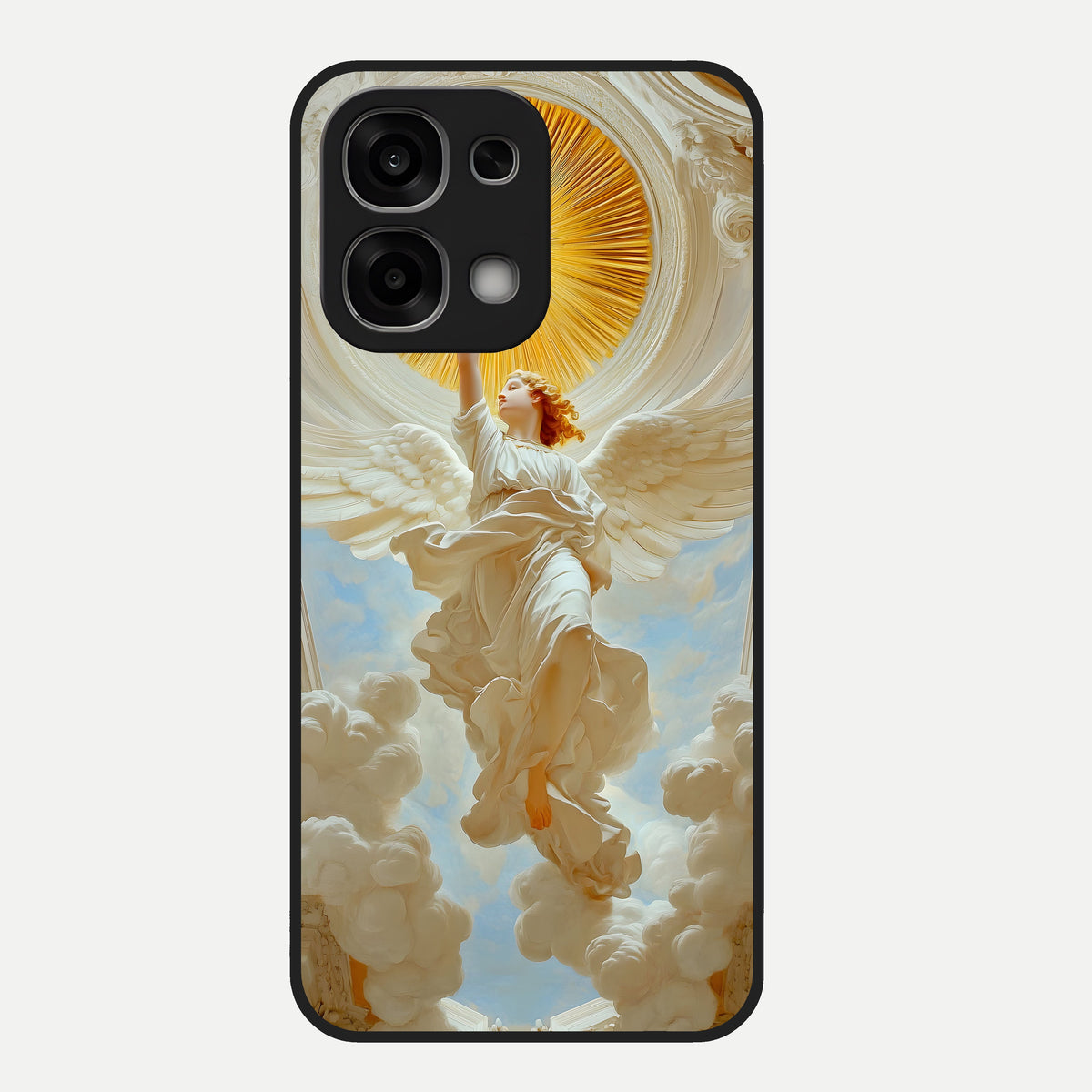  Divine Light Angel Glass Case For Oppo F33 5G back cover – full design glossy printed glass finish