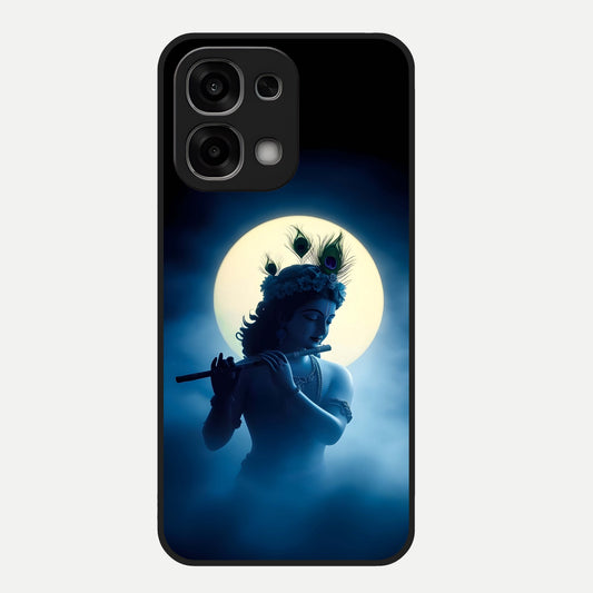  Divine Moon Flute Glass Case For Oppo F33 5G back cover – full design glossy printed glass finish