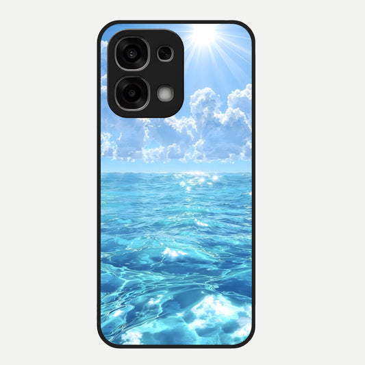  Endless Ocean Horizon Glass Case For Oppo F33 5G back cover – full design glossy printed glass finish