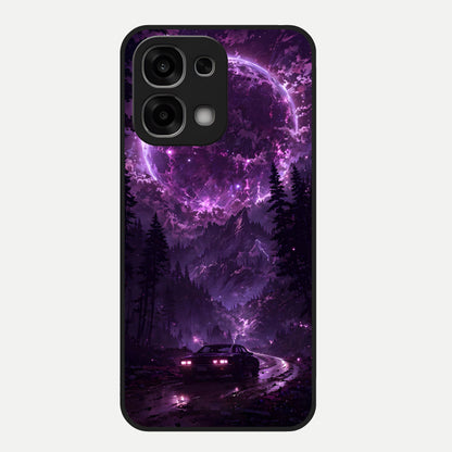  Eternal Cosmic Drive Glass Case For Oppo F33 5G back cover – full design glossy printed glass finish