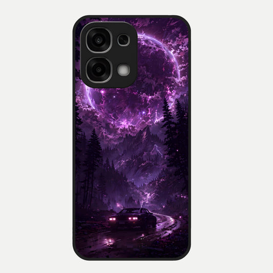  Eternal Cosmic Drive Glass Case For Oppo F33 5G back cover – full design glossy printed glass finish