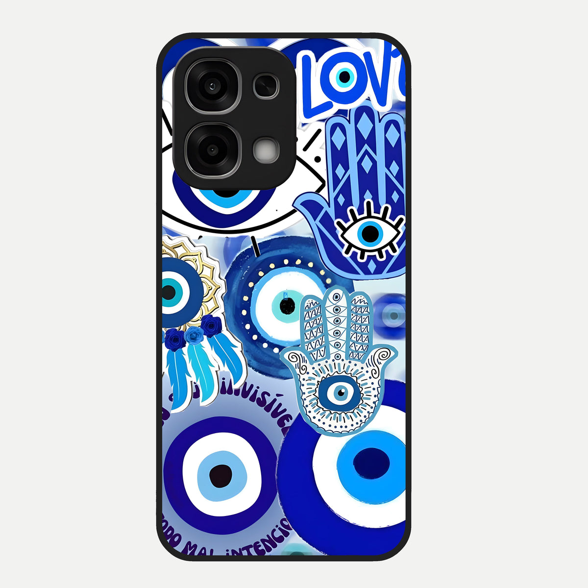  Evil Eyes Dream Glass Case For Oppo F33 5G back cover – full design glossy printed glass finish