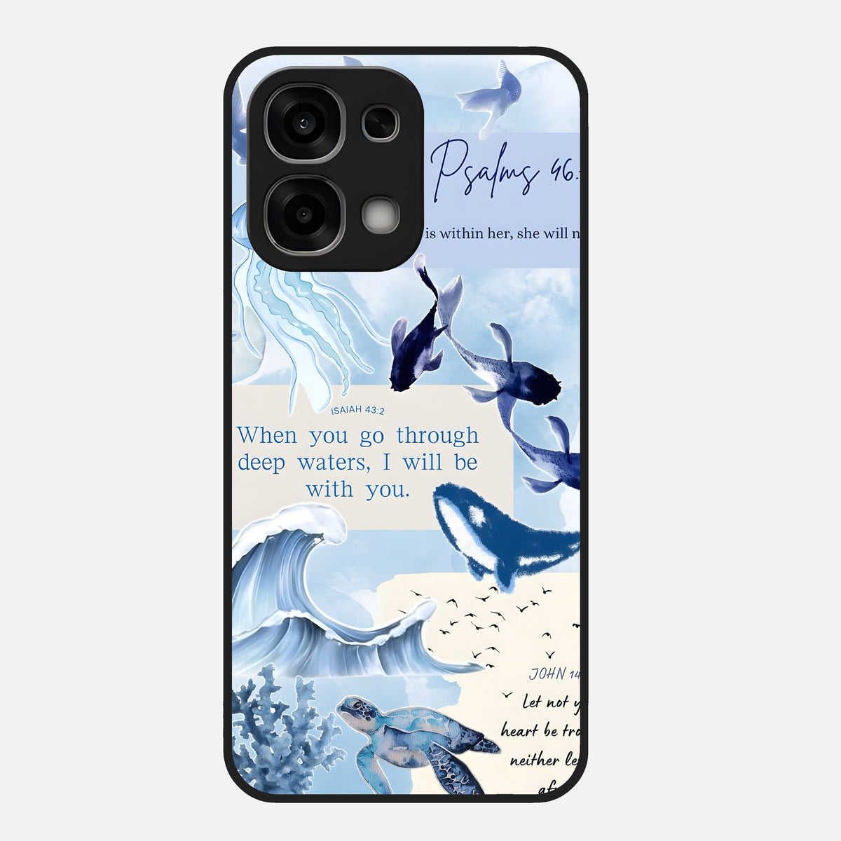  Faithful Ocean Promise Glass Case For Oppo F33 5G back cover – full design glossy printed glass finish