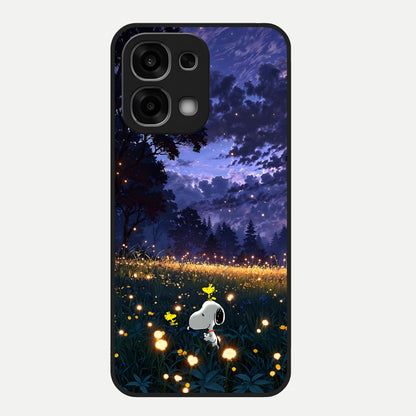  Firefly Meadow Magic Glass Case For Oppo F33 5G back cover – full design glossy printed glass finish