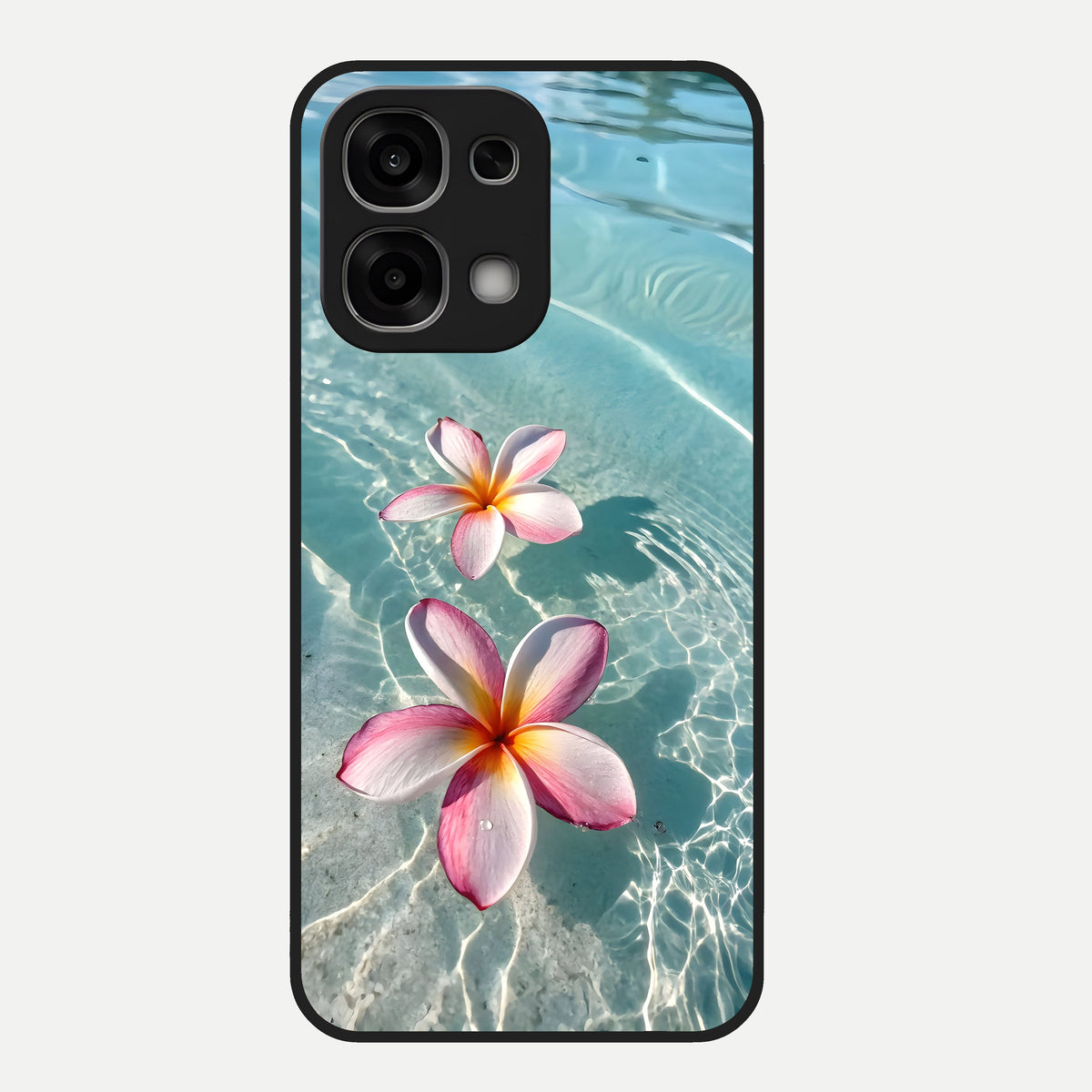  Floating Bloom Bliss Glass Case For Oppo F33 5G back cover – full design glossy printed glass finish