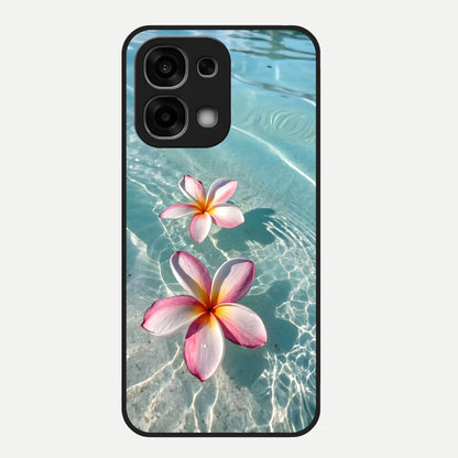  Floating Bloom Bliss Glass Case For Oppo F33 5G back cover – full design glossy printed glass finish
