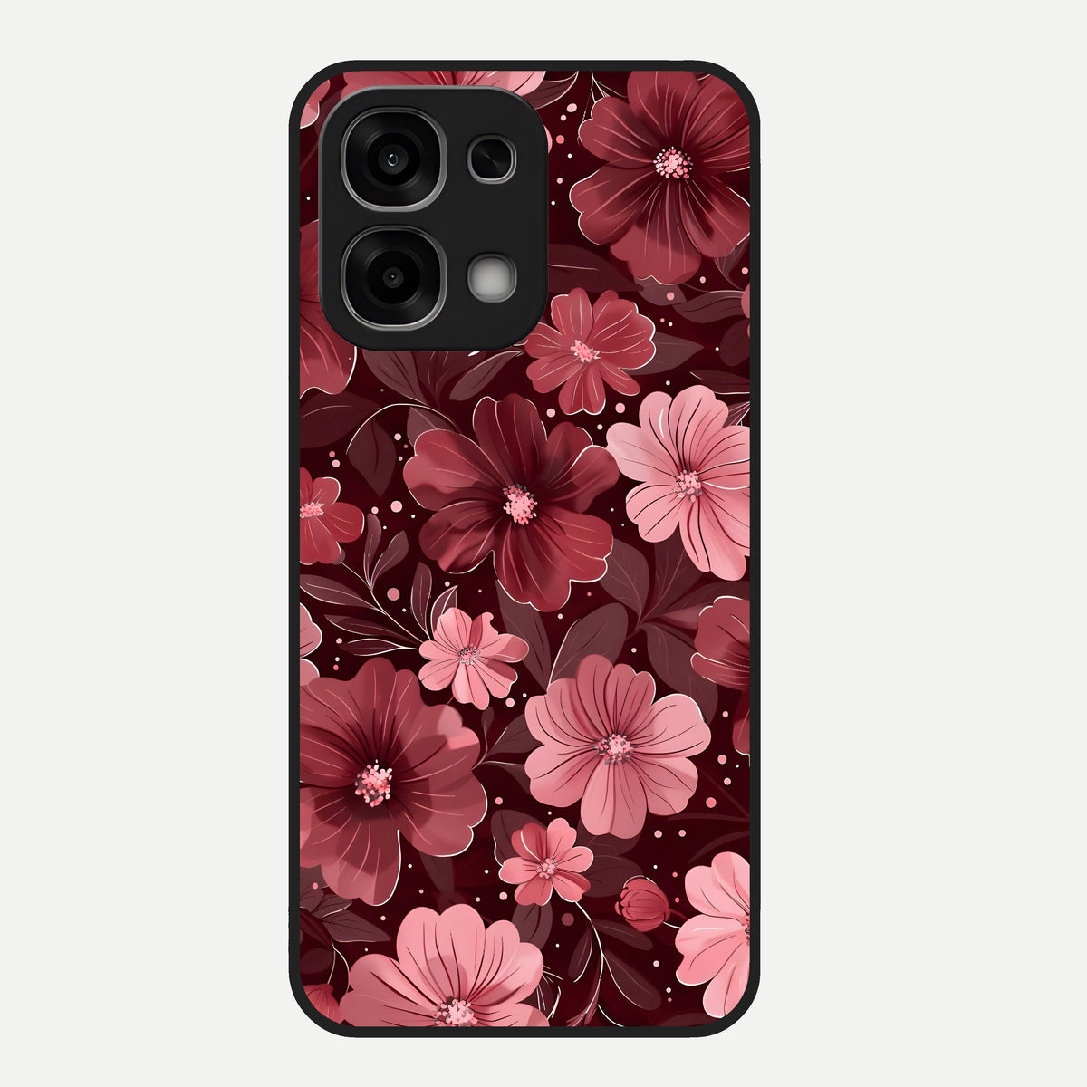  Flower Blush Bloom Glass Case For Oppo F33 5G back cover – full design glossy printed glass finish