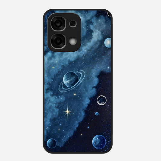  Galaxy Dream Space Glass Case For Oppo F33 5G back cover – full design glossy printed glass finish