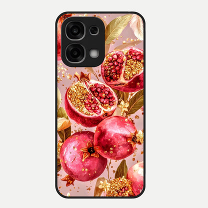  Golden Bloom Glow Glass Case For Oppo F33 5G back cover – full design glossy printed glass finish