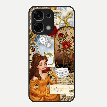  Golden Dream Belle Glass Case For Oppo F33 5G back cover – full design glossy printed glass finish