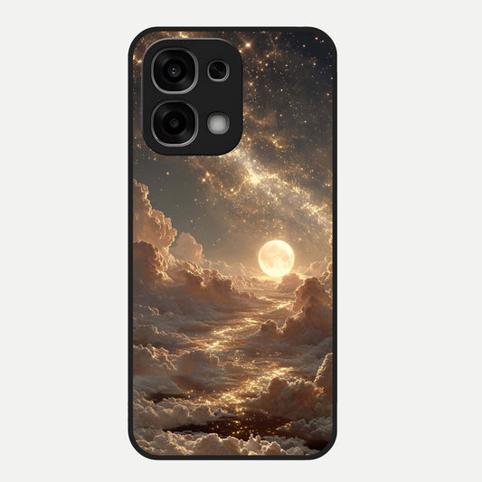  Golden Sky Dream Glass Case For Oppo F33 5G back cover – full design glossy printed glass finish