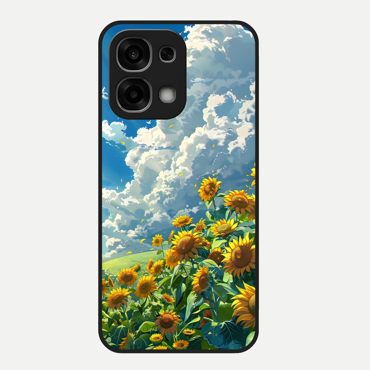  Golden Sun Glory Glass Case For Oppo F33 5G back cover – full design glossy printed glass finish