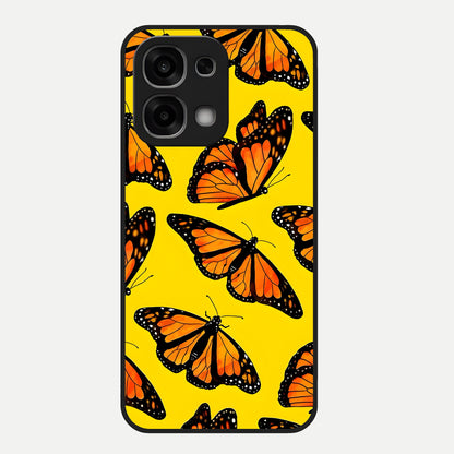  Golden Wing Flight Glass Case For Oppo F33 5G back cover – full design glossy printed glass finish