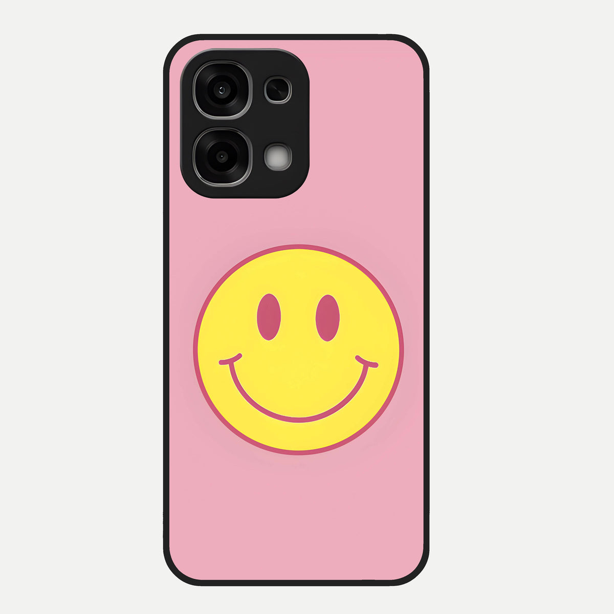  Happy Pink Mood Glass Case For Oppo F33 5G back cover – full design glossy printed glass finish