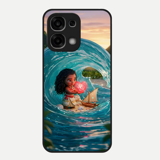  Heart of Ocean Glass Case For Oppo F33 5G back cover – full design glossy printed glass finish