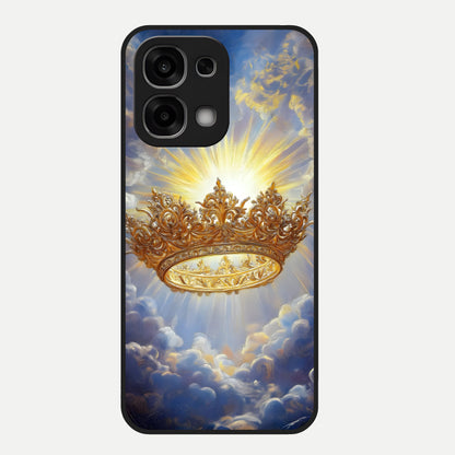  Heavenly Crown Light Glass Case For Oppo F33 5G back cover – full design glossy printed glass finish